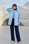 Four Seasons Detachable Hijab Bonnet with Visor, Navy Blue, B-82O - 2