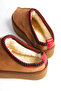 Women's Furry Suede Ankle Boots Comfortable Home Slippers Thick Sole - 5