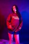 Friends Don'T Lie Printed Oversized Unisex Burgundy Hoodie - 5