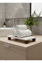 24X12 cm Bathroom Decoration Stand with Marble Wooden Legs
