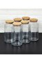 6 Pieces Vacuum Bamboo Lid 1300 ml Glass Spice Jar Set of Pudding Jars - 3