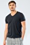 Men's Cotton V-Neck Short Sleeve T-Shirt, 95% Cotton 5% Lycra - 2