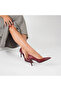 Nadia Burgundy Snake Printed Real Leather Stiletto – 9 cm Heel - 2