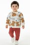 Baby Boy 2-Piece Set |   Teddy Bear Patterned Sweatshirt + Bottom 3-6-9-12 Months Old