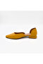 Mustard Yellow Genuine Leather Low Heeled Women's Shoes - 2