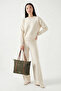 Velie Parachute Fabric Striped Shopper Bag Khaki-Tan - 8