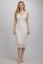 Women's Floral Laced Stone Evening Dress