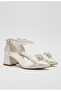 Pearl Ribbon Bow Wedding Dress Wedding Evening Dress Shoes - 3