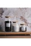 6 Pieces Bamboo Stand Set of 2 900 ml Glass Oil Pot and 3 Tea Sugar Turkish Coffee Storage Jar Set - 8