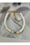 White Fimo Bracelet with Evil Eye Beads |   Summer Women's Bracelet - 2