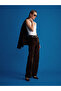 72108 Velvet Wide Leg Trousers-Brown