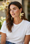 Bloom Split Gold Steel Earrings - 4