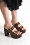 Maria Women's Double Band Wedge Heel Slippers A003-K766 - 5