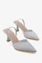 Sely Women's Silvery Transparent Heeled Shoes A003-K1442