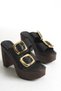 Maria Women's Double Band Wedge Heel Slippers A003-K766
