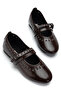 Women's Double Strap Studded Casual Ballet Flats - 6