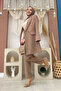 Button Detailed Short Jacket Trousers Set 8352 Mink - 3