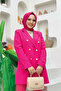 Button-Looking Lined Jacket 7665 Fuchsia - 4