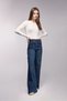 Women's High Waist Wide Leg Jean Trousers - Leg Detail - 4