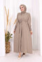 Dressed Abaya Set with Shawl Gift 3883 Mink - 4