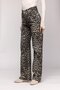 Women's Leopard Print High Waist Wide Leg Jean Pants - 3