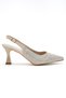 Stone Embroidered Heeled Women's Evening Dress Shoes - 5