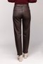 Women's Waxed High Waist Straight Cut Stretch Fabric Jeans - Leg Detail - 4