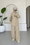 Women's Tunic Shirt Loose Wide Leg Palazzo Pants Hijab Suit - 3