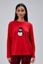 Mooncover Women's Snowman Embroidered Christmas Pajama Set – Couple Combination, Red - 2