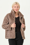 Women's Coats Women's Faux Fur Suede Laminated Zippered Jacket - 4