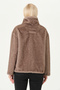 Women's Coats Women's Faux Fur Suede Laminated Zippered Jacket - 7