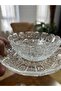Hand Decorated 12 Piece Glass Crystal Snack Bowl, Sugar Bowl, Jam Bowl - Plate 14 cm Bowl Volume 190ml - 5