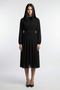 Women's Mock Neck Ruched Detail Lined Midi Chiffon Dress - 7