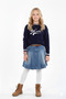 Girl's Crew Neck Embroidered Detailed Knitwear Sweater - 3