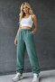 بنطال رياضي نسائي من الصوف السميك مع أرجل مطاطية
