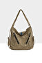 Mink Women's Soft Textured Double Cross Zipper Strap and Back Casual Bag M000008642
