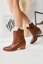 Joo Brown Pointed Toe Embroidered Western Women's Boots, Women's Bootie