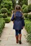 Girl's Trench Coat Navy Blue Trench Coat - 3