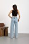 Light Blue High Waist Wide Leg Jeans Trousers - 4