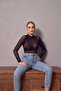 Women's Leopard Patterned Tulle Blouse - 4