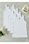Boy's Combed White Undershirt Cotton 6-Pack - 4