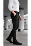 Men's Slim Fit Stretch Fabric Ankle-Length Italian-Cut Black Trousers - 5