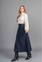 Women's Winter Laci Premium Striped Cashmere Skirt Belt Detailed Straight Waist Modern Cut Stylish Daily Comfortable 6853 - 2