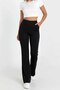 High Waist piped Flared Leggings - t Shaping / Sculpting Pants Look Leggings - 5