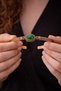 Women's Copper Bracelet Natural Green Agate Stone Cylinder Model Pure Copper Bracelet - 3