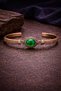 Women's Copper Bracelet Natural Green Agate Stone Cylinder Model Pure Copper Bracelet - 6
