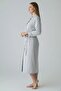 Large Size Women's Dressing Gown with Belt, Long Length, Floral Pattern - 2