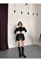 Long Leather Jacket with Fur Detail on the Collar and Cuffs - 4