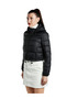 Women Black Cropped Down Hooded Jacket - 7