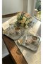 Shiny Silver/Gold Color 2-Piece Luxury Tray with Butterfly Detail 22X22 cm – Tea Coffee and Promise Engagement Tray - 4